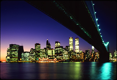 Brooklyn Bridge at Dusk, New York City, NY