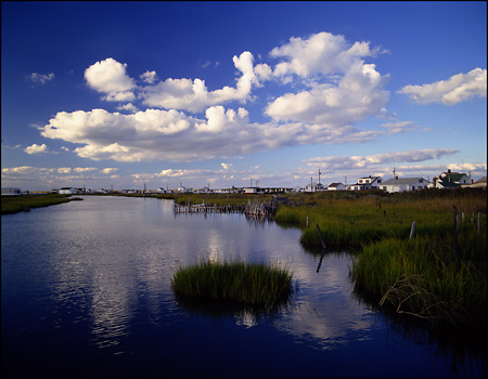Tangier Island Canal and Clouds, VA