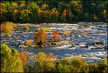 Fall on the James River from Hollywood Cemetary,